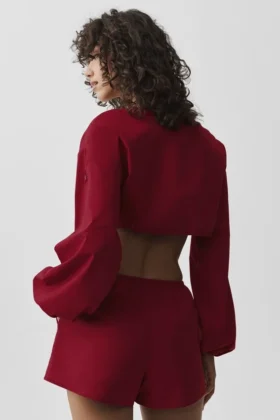 Maglietta con maniche lunghe corta in cotone Real Deal – Rosso Summer Romance