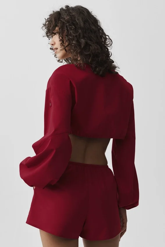 Maglietta con maniche lunghe corta in cotone Real Deal - Rosso Summer Romance