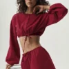 Maglietta con maniche lunghe corta in cotone Real Deal - Rosso Summer Romance