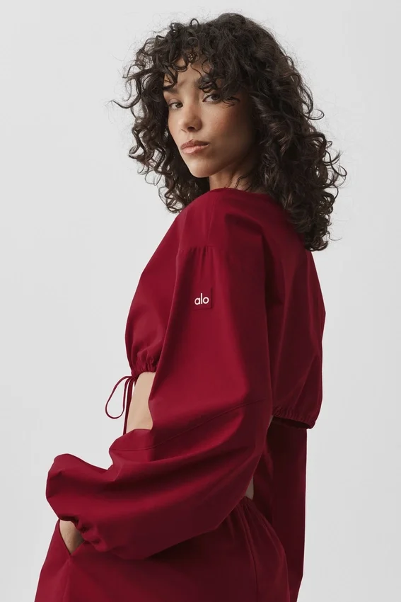 Maglietta con maniche lunghe corta in cotone Real Deal - Rosso Summer Romance
