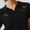 Maglietta polo in cashmere a trama waffle - Nero