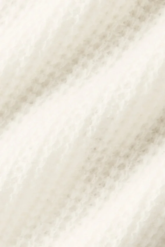 Maglietta polo in morbido cashmere a trama a nido d’ape - Avorio