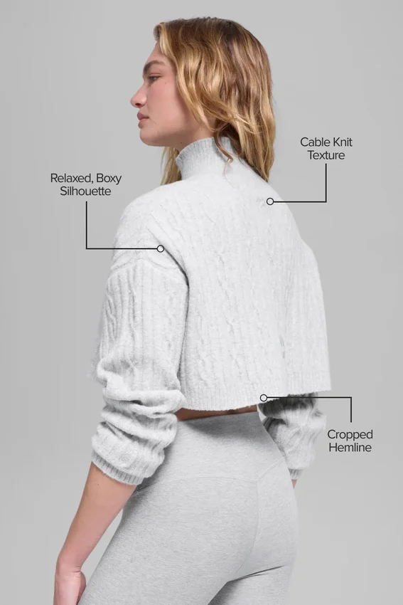 Maglione a collo alto corto a maglia intrecciata Winter Bliss a maniche lunghe - Athletic Heat
