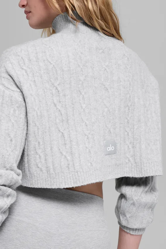 Maglione a collo alto corto a maglia intrecciata Winter Bliss a maniche lunghe - Athletic Heat