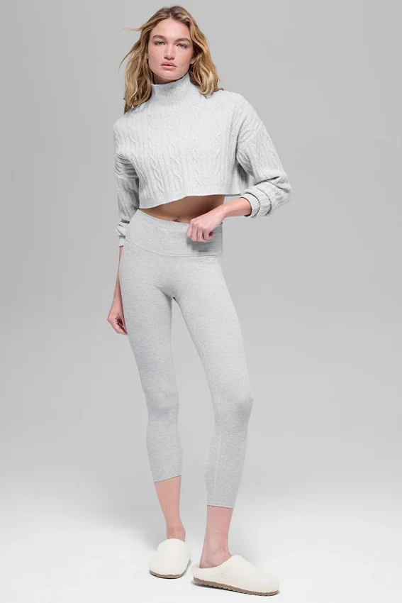 Maglione a collo alto corto a maglia intrecciata Winter Bliss a maniche lunghe - Athletic Heat