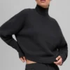 Maglione a collo alto corto New Class in lana e cashmere - Nero