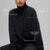 Maglione a collo alto corto New Class in lana e cashmere - Nero