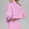Maglione a collo alto corto Winter Bliss a maglia intrecciata a maniche lunghe - Candy Heart P