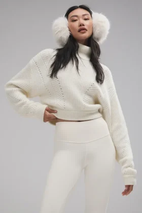 Maglione a collo alto in cashmere “Winter Magic” - Avorio