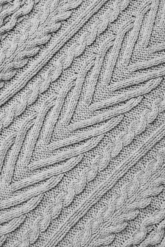 Maglione a collo rotondo con lavorazione a trecce - Grigio melange sportivo