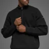 Maglione a costine Domain Shift con zip a 1/4 - Nero