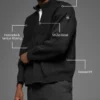 Maglione a costine Domain Shift con zip a 1/4 - Nero
