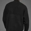 Maglione a costine Domain Shift con zip a 1/4 - Nero