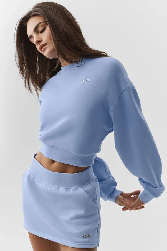 Maglione a girocollo Accolade corto - Blu Provenza chiaro