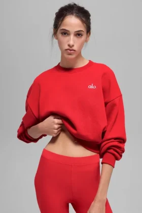 Maglione a girocollo Accolade corto - Rosso brillante