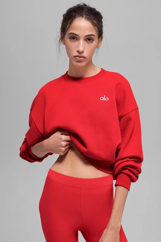 Maglione a girocollo Accolade corto - Rosso brillante