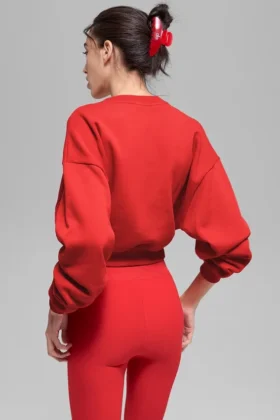 Maglione a girocollo Accolade corto – Rosso brillante