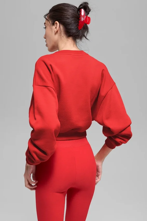 Maglione a girocollo Accolade corto - Rosso brillante