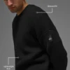 Maglione a girocollo con maglia a coste Domain - Nero