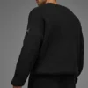 Maglione a girocollo con maglia a coste Domain - Nero