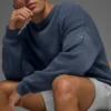 Maglione a girocollo in maglia a coste Domain - Bluestone