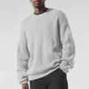 Maglione a girocollo in maglia a coste Domain - Grigio melange sportivo