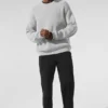 Maglione a girocollo in maglia a coste Domain - Grigio melange sportivo