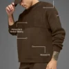 Maglione a girocollo in maglia a coste Domain Shift - Espresso