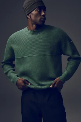 Maglione a girocollo in maglia a coste Domain Shift - Verde trifoglio