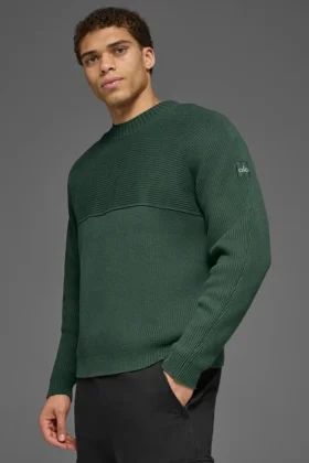 Maglione a girocollo in maglia a coste Domain Shift – Verde trifoglio