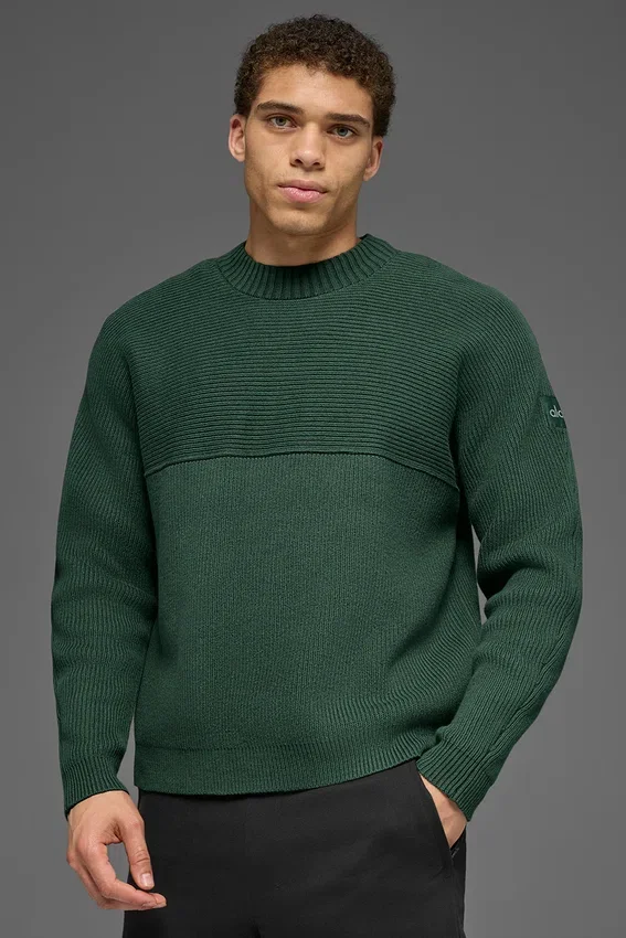 Maglione a girocollo in maglia a coste Domain Shift - Verde trifoglio