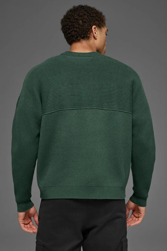Maglione a girocollo in maglia a coste Domain Shift - Verde trifoglio