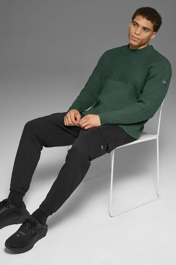 Maglione a girocollo in maglia a coste Domain Shift - Verde trifoglio