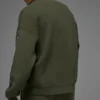 Maglione a girocollo in maglia a coste Domain - Verde oliva