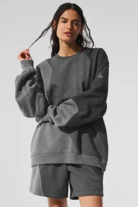 Maglione a girocollo Make Waves - Grigio melange scuro sfumato