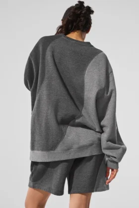 Maglione a girocollo Make Waves – Grigio melange scuro sfumato