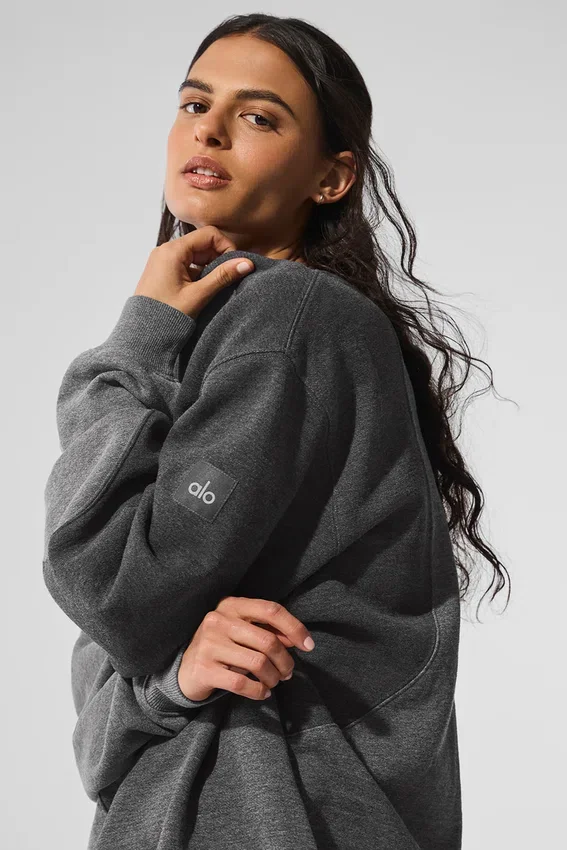 Maglione a girocollo Make Waves - Grigio melange scuro sfumato
