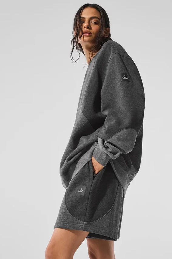 Maglione a girocollo Make Waves - Grigio melange scuro sfumato