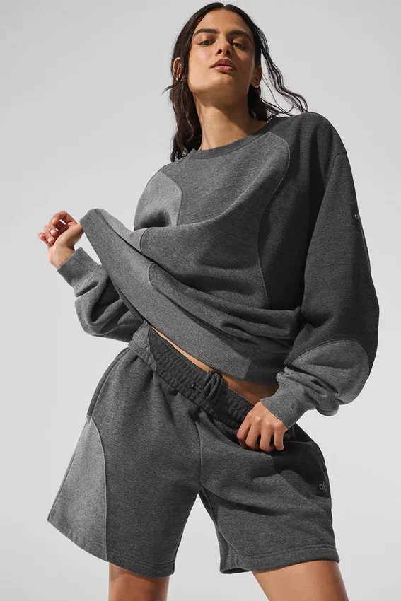 Maglione a girocollo Make Waves - Grigio melange scuro sfumato