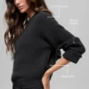 Maglione a girocollo Noble a coste in misto lana e cashmere - Nero
