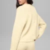 Maglione a girocollo Noble in lana e cashmere a coste - Giallo candela