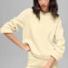 Maglione a girocollo Noble in lana e cashmere a coste - Giallo candela