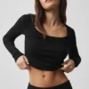 Maglione a maglia Unwind a maniche lunghe - Nero