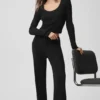 Maglione a maglia Unwind a maniche lunghe - Nero
