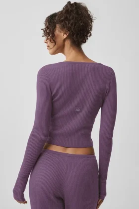 Maglione a maglia Unwind a maniche lunghe – Plum Kiss