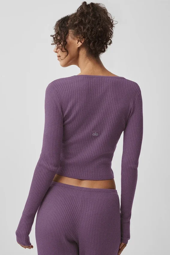 Maglione a maglia Unwind a maniche lunghe - Plum Kiss