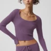 Maglione a maglia Unwind a maniche lunghe - Plum Kiss