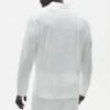 Maglione a maniche lunghe in jersey di lino Coastal - Bianco
