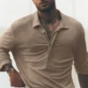 Maglione a maniche lunghe in jersey di lino Coastal - Gravel