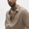 Maglione a maniche lunghe in jersey di lino Coastal - Gravel